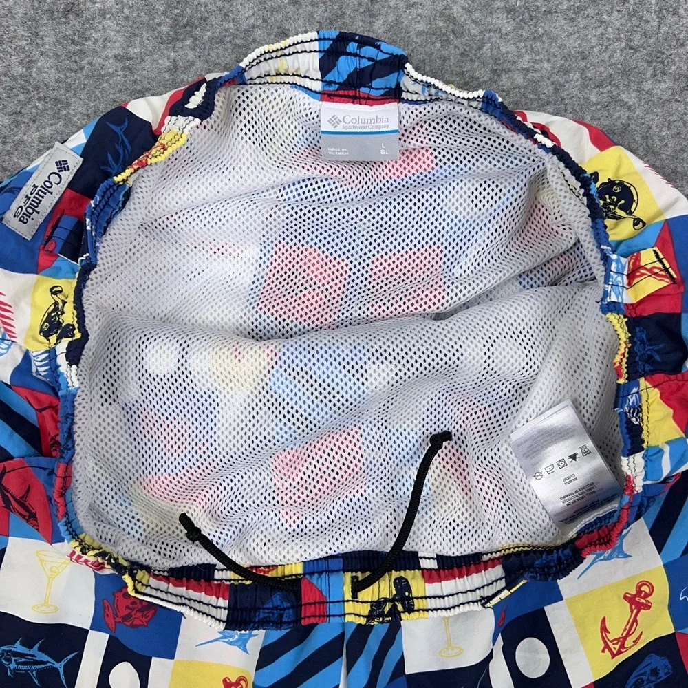 Columbia Swim Shorts Mens Large Fish Print PFG Backcast II Performance Trunks‎